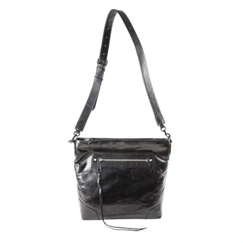 Rebecca Minkoff Regan Slim Bucket Bag Black Leather NWT
